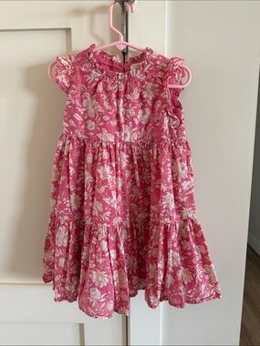 Crewcuts Pink Floral Ruffled Tier Dress